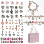 Xkiss Bracelet Making Kit for Girls, 68 Pieces Charm Bracelets Kit with Beads, Jewelry Charms, Bracelets for DIY Craft, Jewelry Gift for Teen Girls